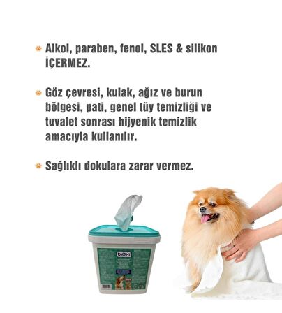 Bioxi® Evcil Hayvanlar İçin Hijyenik Ve Çok Amaçlı Temizleme Kova Mendil