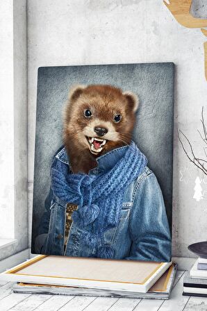 Köstebek Temalı Insan Kıyafetli Kavram Değişimi Soyut Yüksek Kaliteli Kanvas Tablo Canvas Tablo