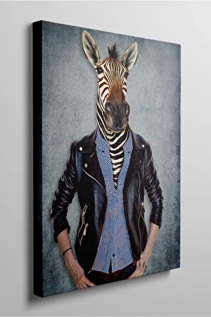 Zebra Temalı Insan Kıyafetli Kavram Değişimi Soyut Yüksek Kaliteli Kanvas Tablo Canvas Tablo