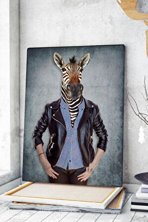 Zebra Temalı Insan Kıyafetli Kavram Değişimi Soyut Yüksek Kaliteli Kanvas Tablo Canvas Tablo