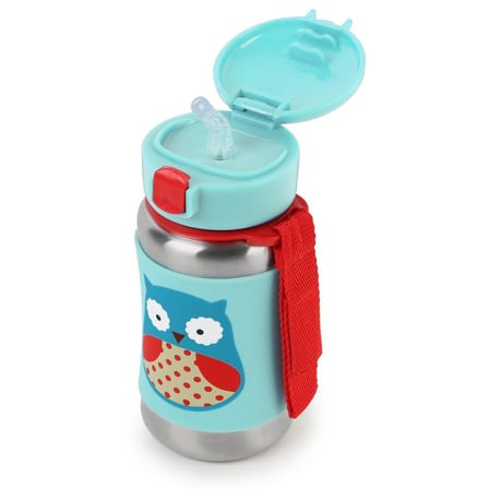 Zoo Pipetli Paslanmaz Çelik Suluk 350 ml Baykuş