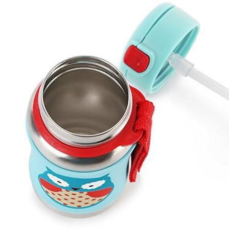 Zoo Pipetli Paslanmaz Çelik Suluk 350 ml Baykuş