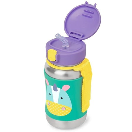 Zoo Pipetli Paslanmaz Çelik Suluk 350 ml Unicorn