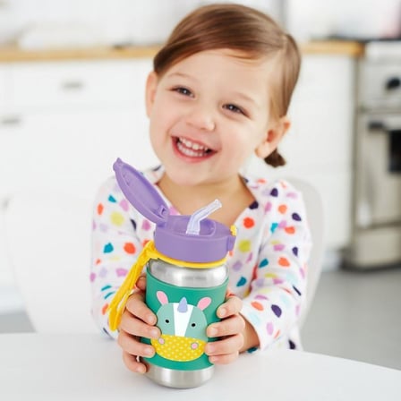 Zoo Pipetli Paslanmaz Çelik Suluk 350 ml Unicorn