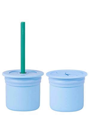 Ham+Hüp Pipetli Silikon Bardak Seti Mineral Blue / Aqua Green