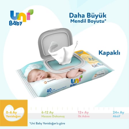 Yenidoğan Islak Havlu Mendil 3Lü 120 Yaprak