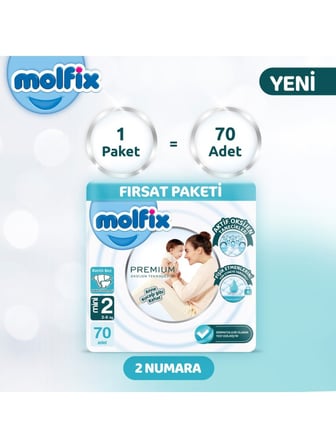 Premium Bebek Bezi Fırsat Paketi 2 Beden 3-6 Kg 70 Adet