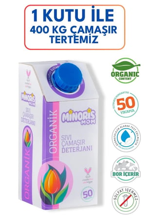 MOM Organik Sıvı Çamaşır Deterjanı 1 Lt 50 Yıkama