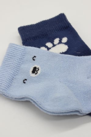 2'Li Bear Penye Soket Çorap 10116 Mavi