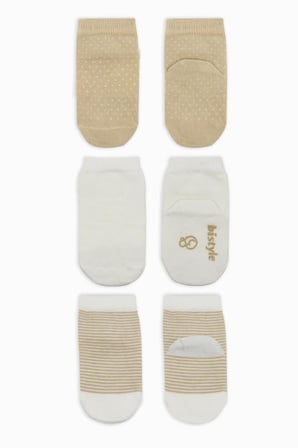 NessiWorld Puanlı Kaymaz Penye Soket Çorap 3'Lü BS10108 Bej