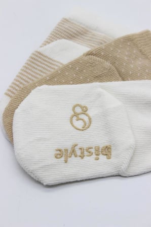 NessiWorld Puanlı Kaymaz Penye Soket Çorap 3'Lü BS10108 Bej