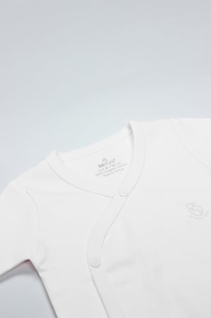Organik Natural Basic Style Kruvaze Uzun Kol Body BS17102 Beyaz