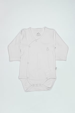 Organik Natural Basic Style Kruvaze Uzun Kol Body BS17102 Beyaz
