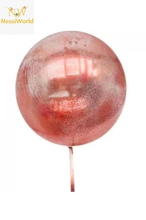 Kırmızı Simli Yuvarlak Şeffaf Balon 24 İnç