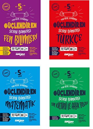 Ankara 5. Sınıf Matematik + Türkçe + Fen + Din Güçlendiren Soru Seti 4 Kitap 2023