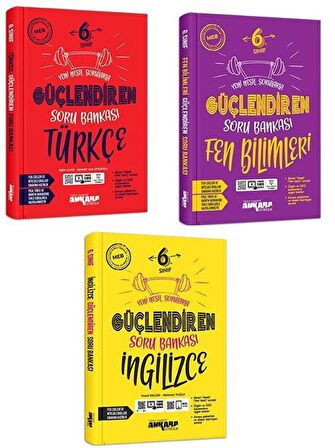 Ankara 6. Sınıf Türkçe + Fen + İngilizce Güçlendiren Soru Seti 3 Kitap 2023