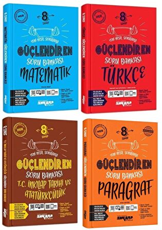 Ankara 8. Sınıf Matematik + Türkçe + İnkılap + Paragraf Soru Seti 4 Kitap 2023