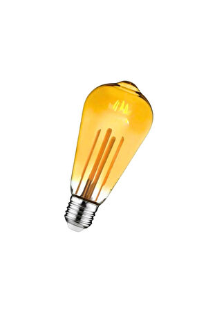 Armut Tasarım E27 Rustik Ampul Vintage Amber (Kırılmaz Plastik Gövde)
