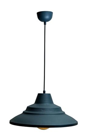 Dylight Retro Antrasit Metal Dekoratif Tekli Kafe Mutfak Aydınlatma Avize 45 cm