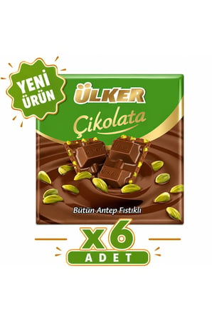 Ülker Antep Fıstıklı Kare Çikolata (65 g) x6 adet