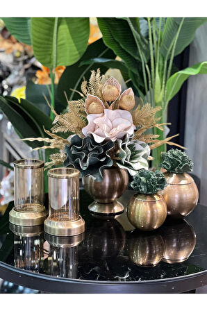 Yapay Çiçekli 5 Parça Set Antik No:6