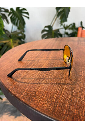 Antifar Polarize Sarı Camlı Siyah Damla Model Güneş Gözlüğü Unisex Kadın erkek Gözlük