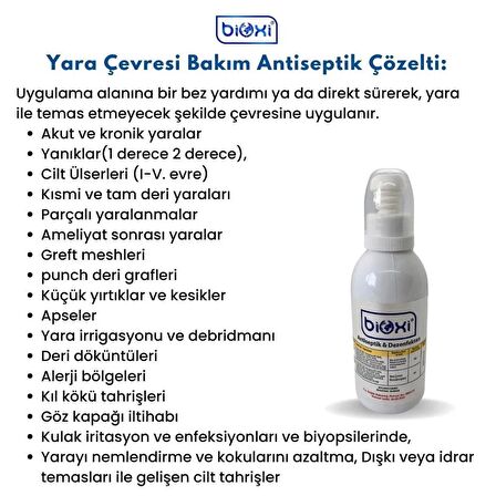 Bioxi® Antiseptik & Dezenfektan 150 ml (El-Cilt ve Yara Bakım) / Hipokloröz asit (HOCl) bazlı