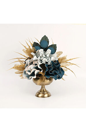 Yapay Çiçekli Antik Küçük Ayak Vazo No:5