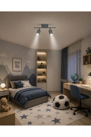 Spoty 2'Li Antrasit Renkli GÜN IŞIĞI Modern Tasarım Salon - Mutfak - Banyo Spot Sıralı Avize