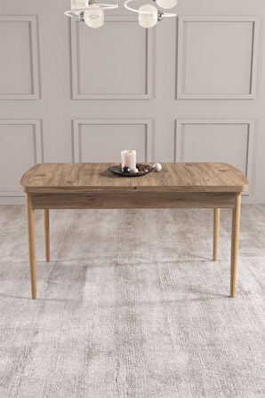 Calvin Atlantik 80x132 Açılabilir Mdf Masa Yemek Odası Takımı, Mutfak Takımı 4 Sandalye, 1 Bench