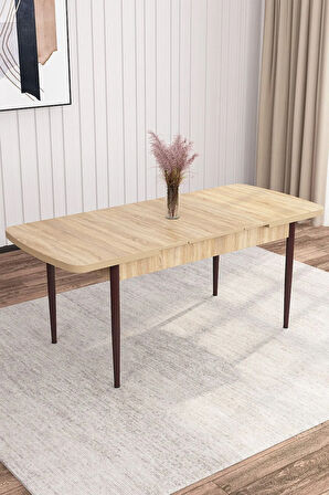 Jusie Siyah Mermer Desen 80x132 Açılabilir Yemek Odası Takımı 4 Sandalye, 1 Bench