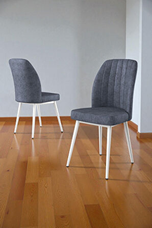 Bara Beyaz 80X132 Açılabilir Sunta Masa Yemek Odası Takımı, Mutfak Takımı 4 Adet Sandalye