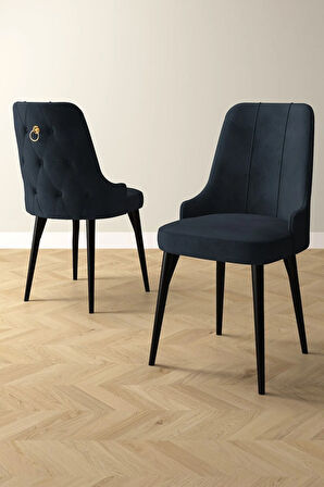 Ashira MDF Siyah Mermer Desen Açılabilir 80x132 Cm 4 Sandalyeli Mutfak Masası Takımı