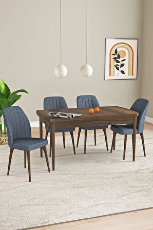 Elis Barok Desen 80x132 Açılabilir Yemek Odası Takımı 4  Sandalye