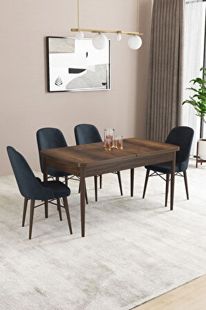 Fonza Barok 80x132 MDF Açılabilir Mutfak Masası Takımı 4  Sandalye