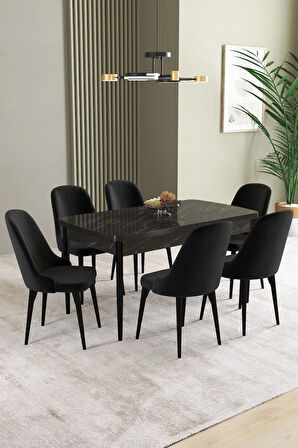 Ikon Meşe Desen 80x132 MDF Açılabilir Yemek Masası Takımı 4  Sandalye