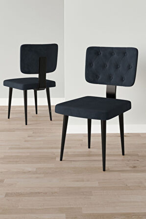 Lars Siyah Mermer 80x132 Açılabilir Mdf Masa Yemek Odası Takımı,Mutfak Takımı 4 Adet Sandalye