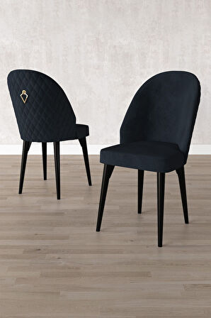 Milas Siyah Mermer Desen 80x132 Açılabilir Mdf Masa Yemek Odası Takımı,Mutfak Takımı 4 Adet Sandalye