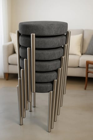 BERA METAL SİLİNEBİLİR KUMAŞ TABURE (6 ADET-MONTAJLI GÖNDERİM)