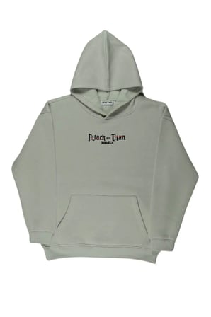 Lenithra Attack on Titan Sırt Baskılı Unisex Oversize Hoodie Gri / 2XL