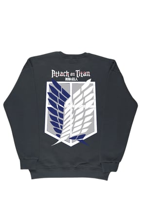 Lenithra Attack on Titan Sırt Baskılı Unisex Oversize Sweatshirt Füme / 2XL