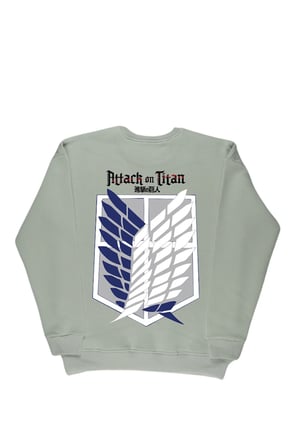 Lenithra Attack on Titan Sırt Baskılı Unisex Oversize Sweatshirt Gri / S