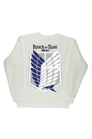 Lenithra Attack on Titan Sırt Baskılı Unisex Oversize Sweatshirt Beyaz / 2XL