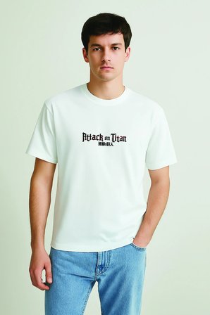 Lenithra Attack on Titan Sırt Baskılı Unisex Oversize T-shirt Beyaz / L