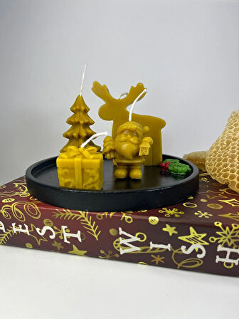 Doğal Balmumu Mum Yılbaşı Konseptli Hediye Kutusu - Apicraft (Xmas Gift Box)