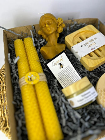 Balmumu Mum & Ballı Sabun & Balmumu Bakım Onarım Kremi Hediye Seti - Apicraft