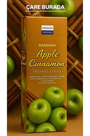 Darshan Incense - Apple & Cinnamon 20'li Çubuk Tütsü (Elma & Tarçın)