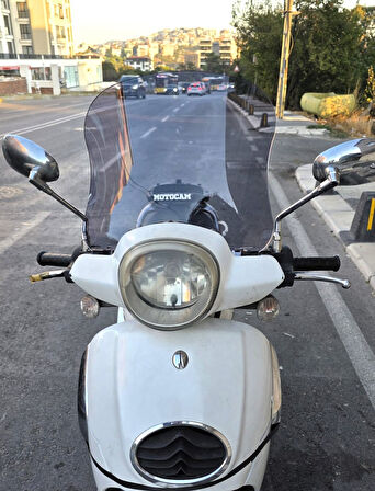 MOTOCAM Aprilia Scarabeo 200 İe Siperlik Ön Cam 35cm 2008-2015 Model Füme Renkli 4mm