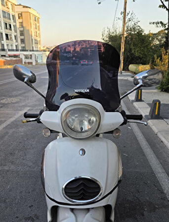 MOTOCAM Aprilia Scarabeo 200 İe Siperlik Ön Cam 35cm 2008-2015 Model Siyah Renkli 4mm