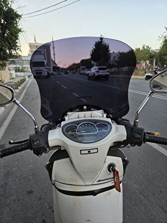MOTOCAM Aprilia Scarabeo 200 İe Siperlik Ön Cam 35cm 2008-2015 Model Siyah Renkli 4mm